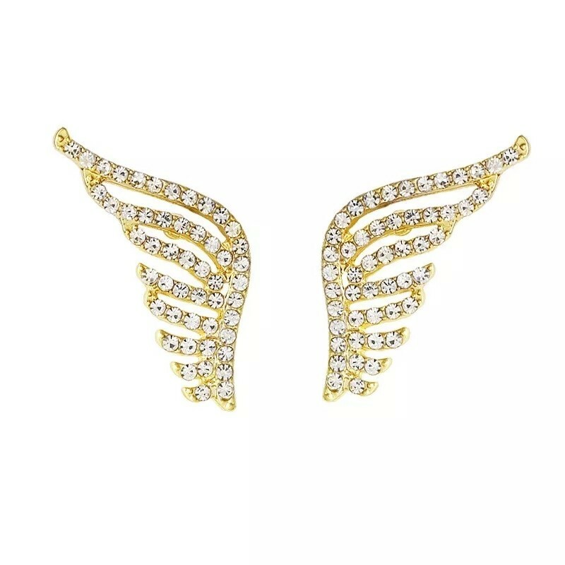 New Angel Wings Beauty Earrings Personality Simple Temperament Net Fashion Gold
