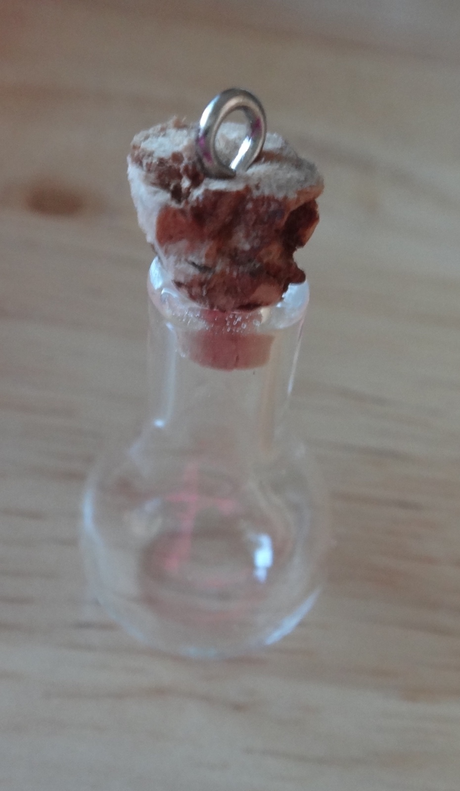 Small 36x17mm Glass Round Bottle with Cork for TINY Momentos Charm