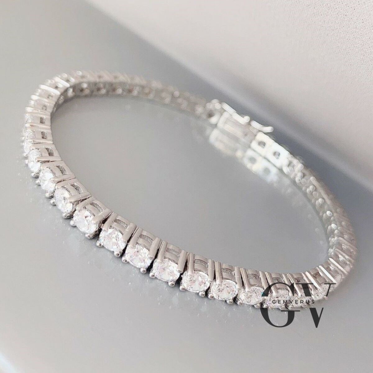 7′ Inch Long Tennis Wedding Bracelet Solid 14K White Gold 6.00 Carat Round Cut