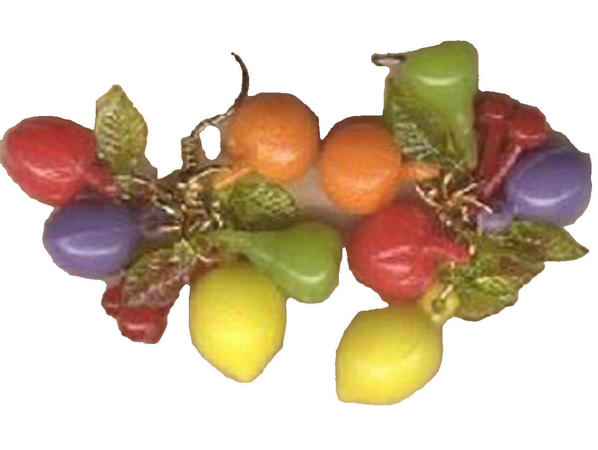 Funky Retro Luau TROPICAL FRUIT EARRINGS Beach Pool Vintage Novelty Food Jewelry