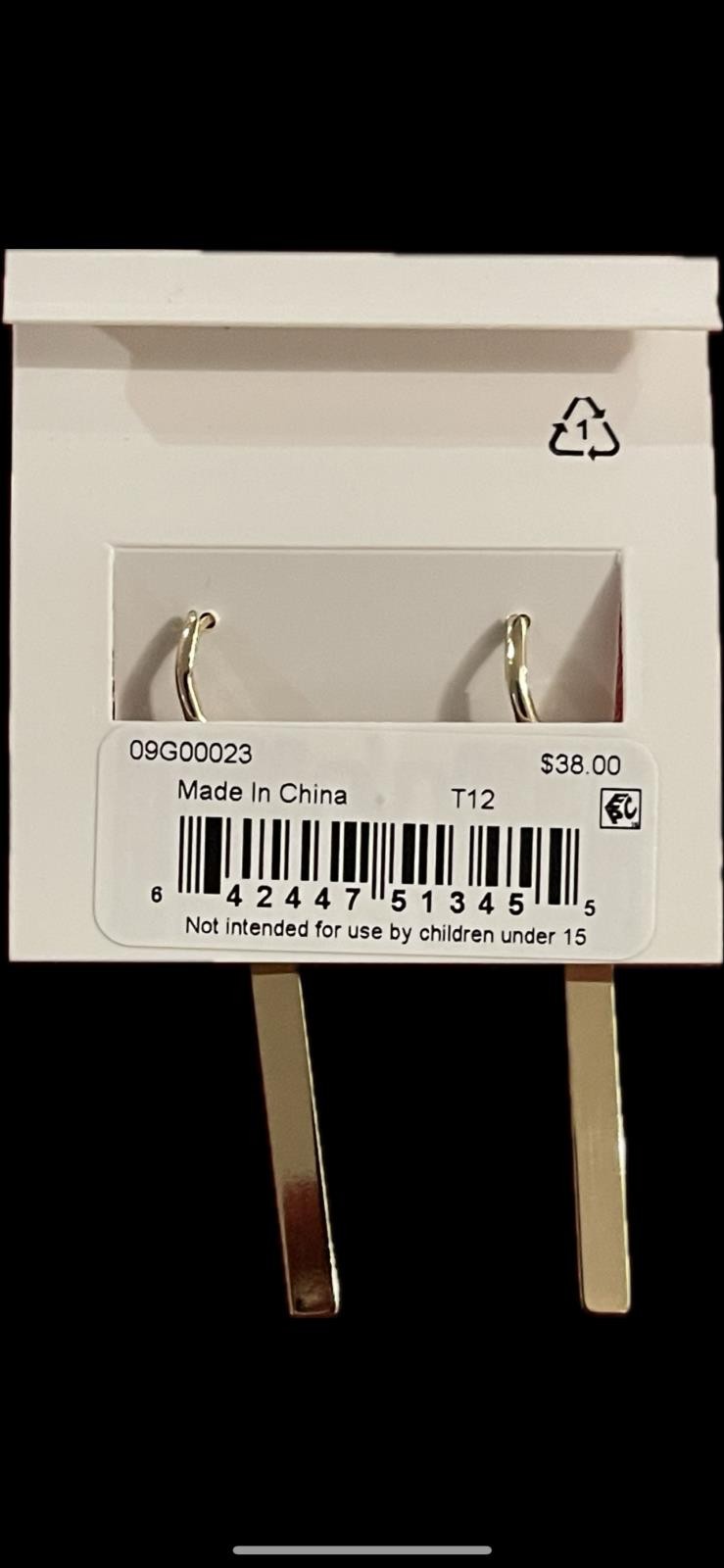 Karl Lagerfeld Gold Bar Signature Earrings NEW $38 09G00023