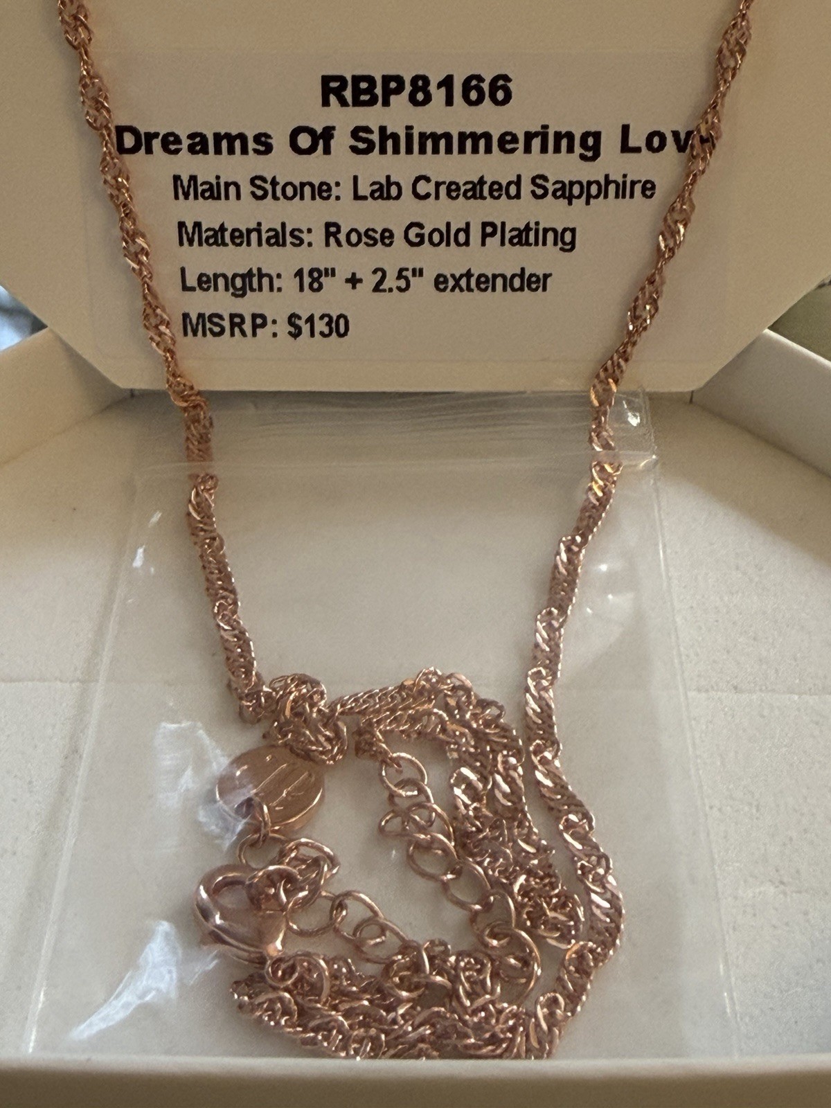 Rose Gold Necklace with ‘Dreams of Shimmering Love’ Design RBP8166
