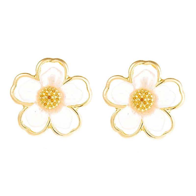2026 Summer Fairy Non-pierced Ear Clip Double-layer Hollow Shell Flower Clip on