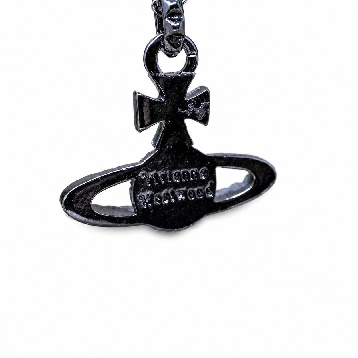 Vivienne Westwood Necklace Black Studded Orb Pendant With Purple Crystals & Box