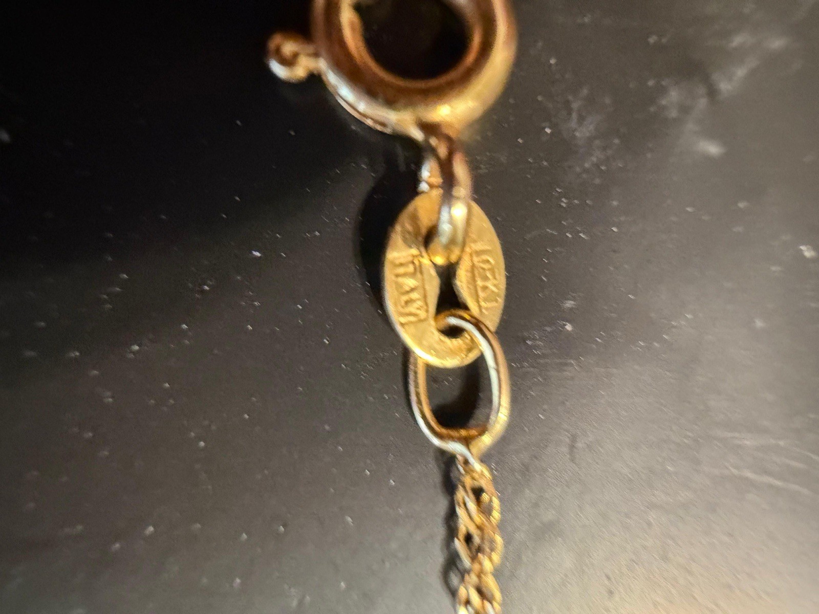 Italy 10k Yellow Gold Rope Chain Necklace Heart Charm 18in Spring Ring
