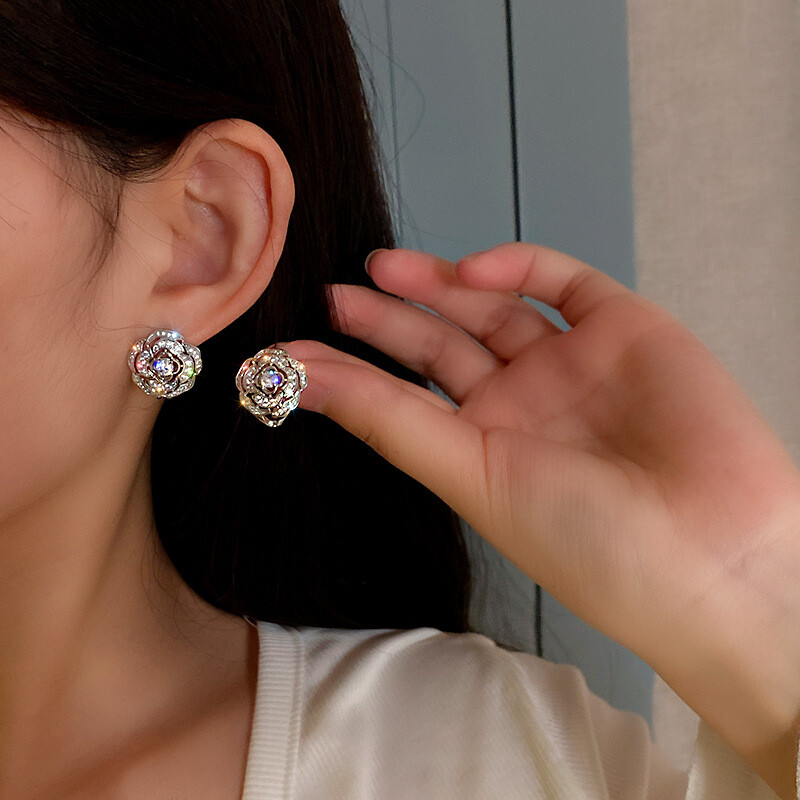 6 Kinds Of 925 Sterling Silver Earrings CZ Hoop Earrings Set For Women Jewelry