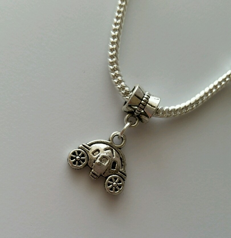 Disney Princess Fairytale Carriage Dangle Bead Fit European Charm Style Bracelet