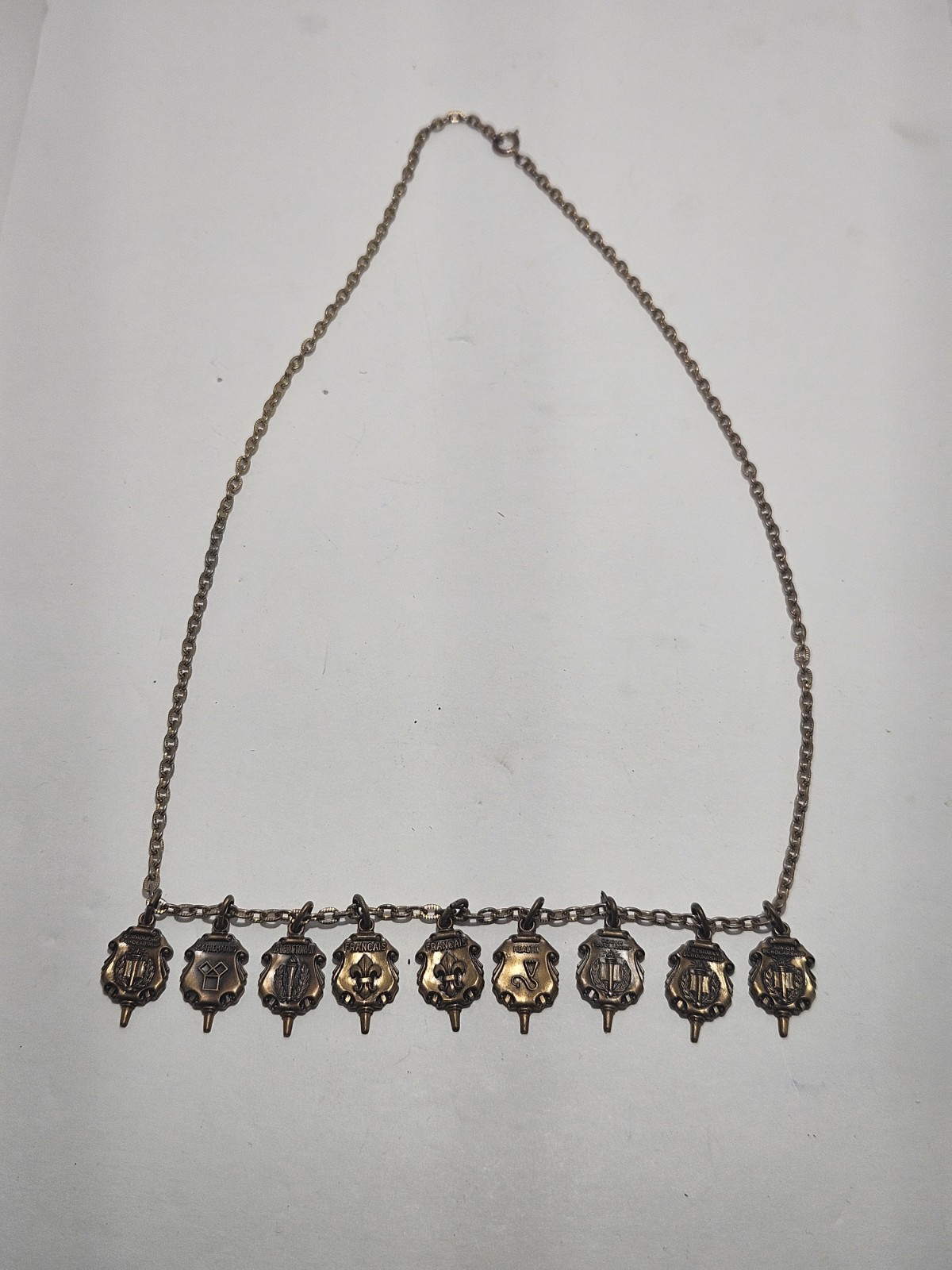 Vintage Jostens Academic Achievement Charm Necklace 9 Charms Scholarship