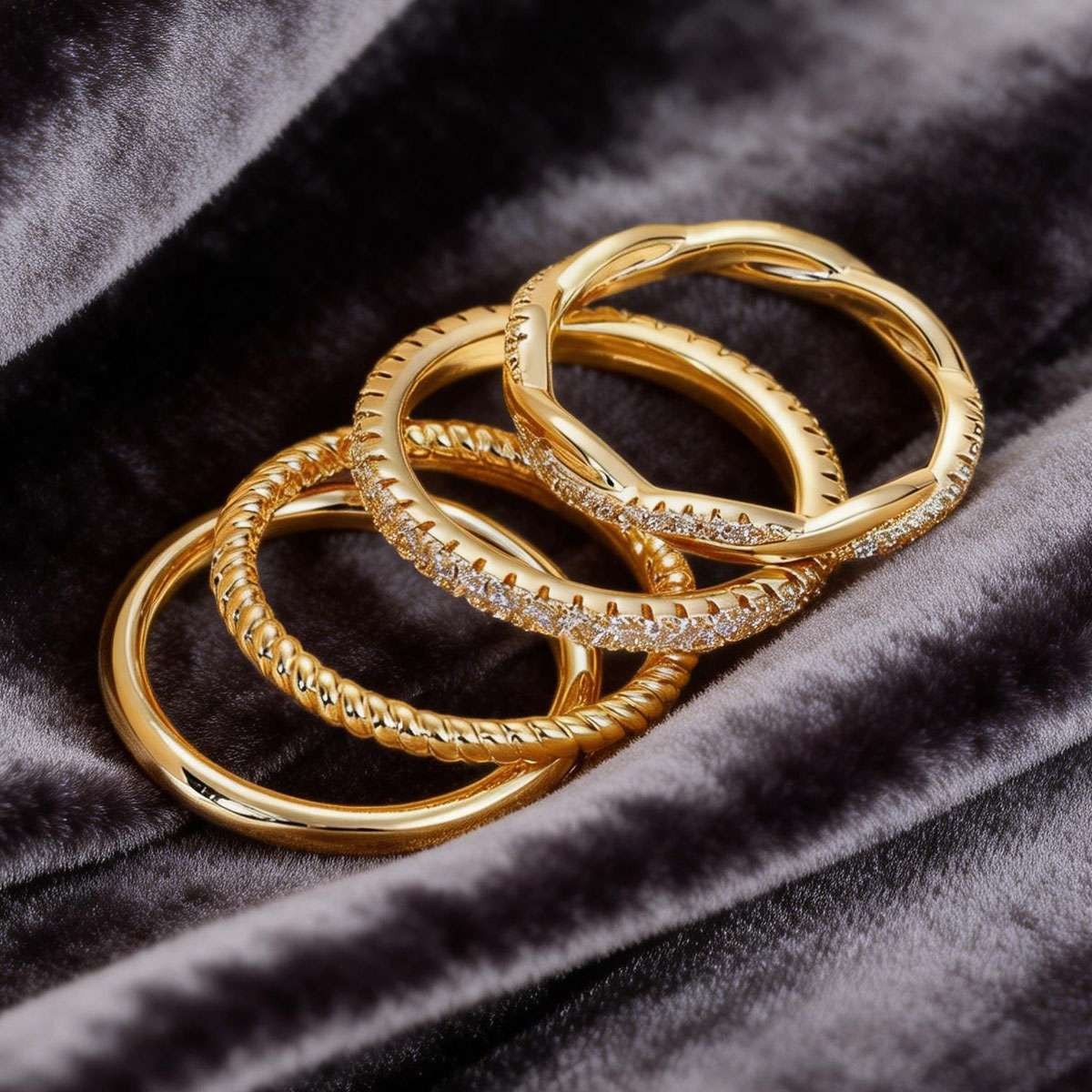Fashion Stacking Ring Set, Handmade Band Ring Gold/ Silver Ring Size 6,7,8,9,10