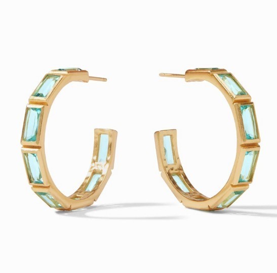 Julie Vos fashion charm matte colored crystal half circle C-shaped earrings