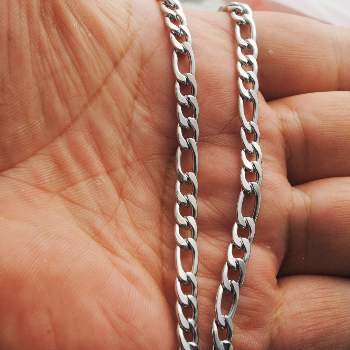 2.8/3.6/4.5/5/6/7mm Wholesale Stainless Steel Figaro Curb Chain Necklace 16-36”