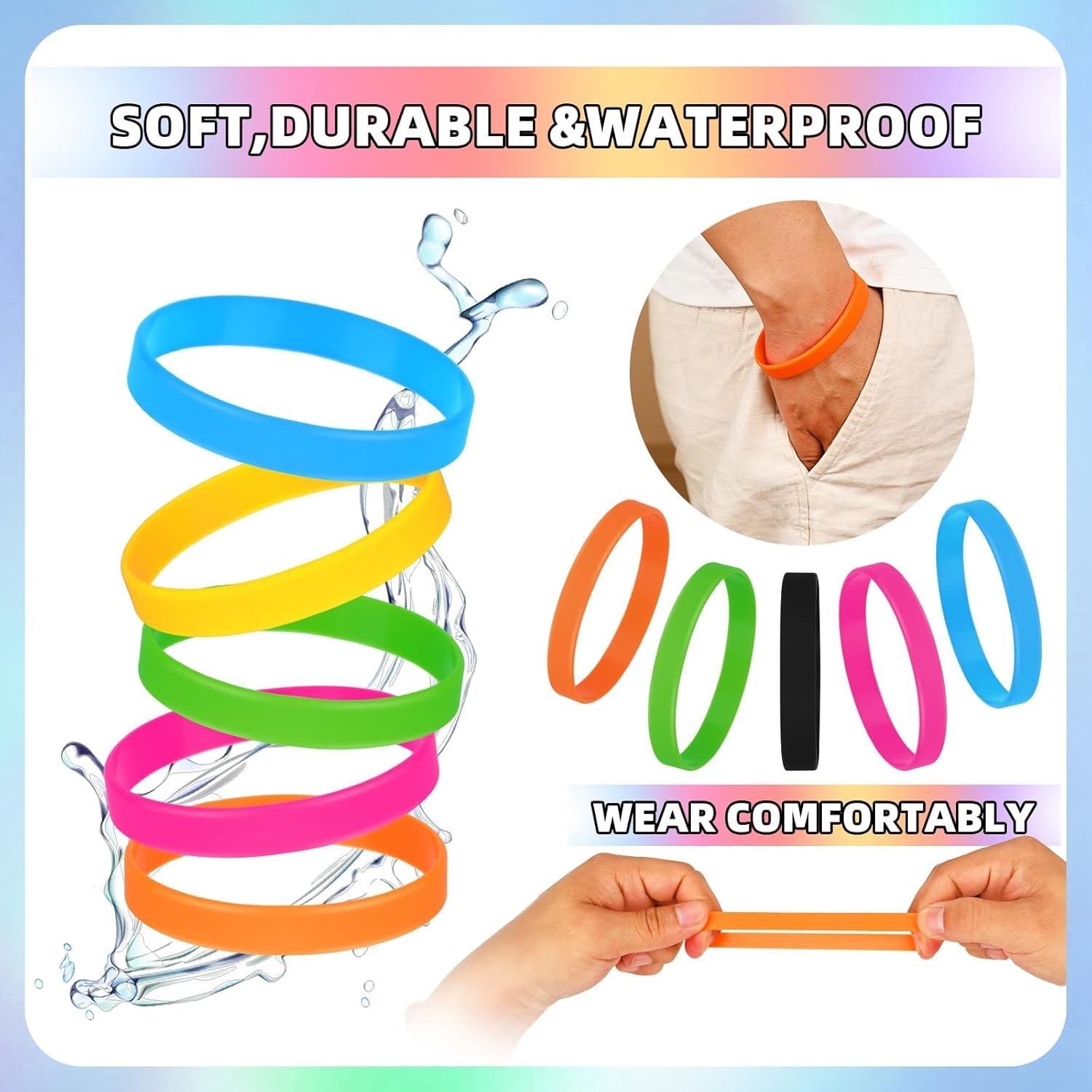12 Pcs Custom Silicone Rubber Wristbands – Vibrant Styles for All Occasions