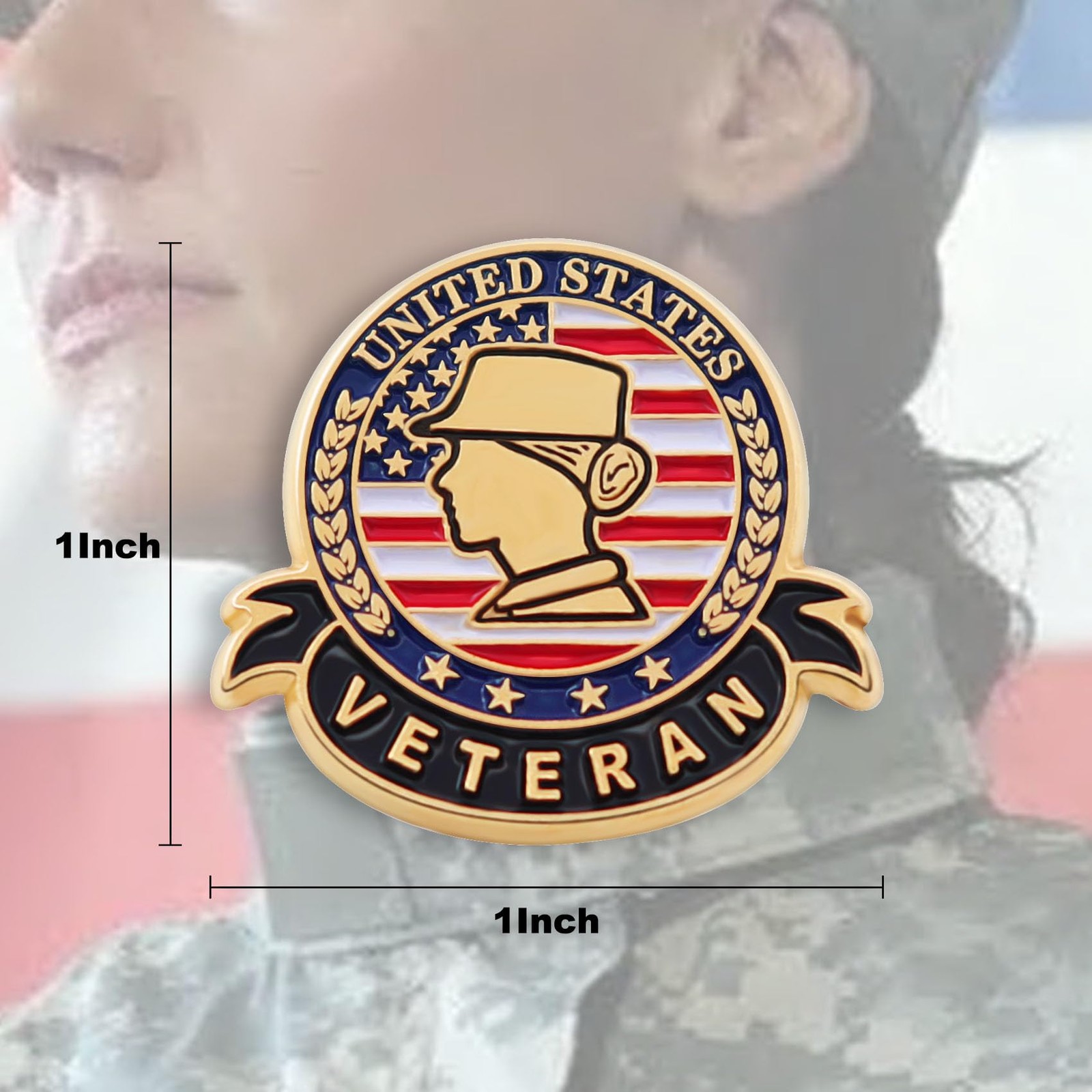 12 Pack US Female Soldier Veteran Lapel Pins – Patriotic American Flag Pin Me…