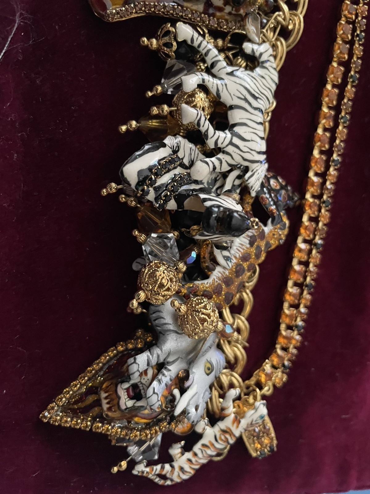 RARE LUNCH AT THE RITZ JUNGLE BRUNCH 22k Gold PlatedCHARM BRACELET.