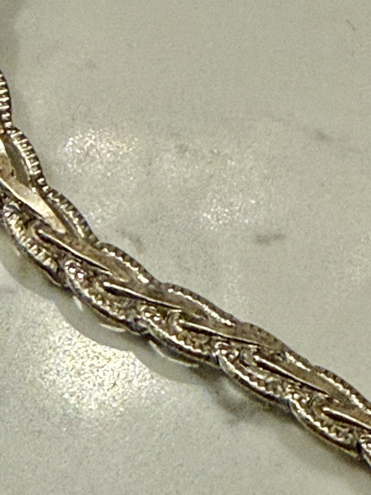Vintage 925 Sterling Silver Textured Chain Bracelet 13.1 Grams 7.25”