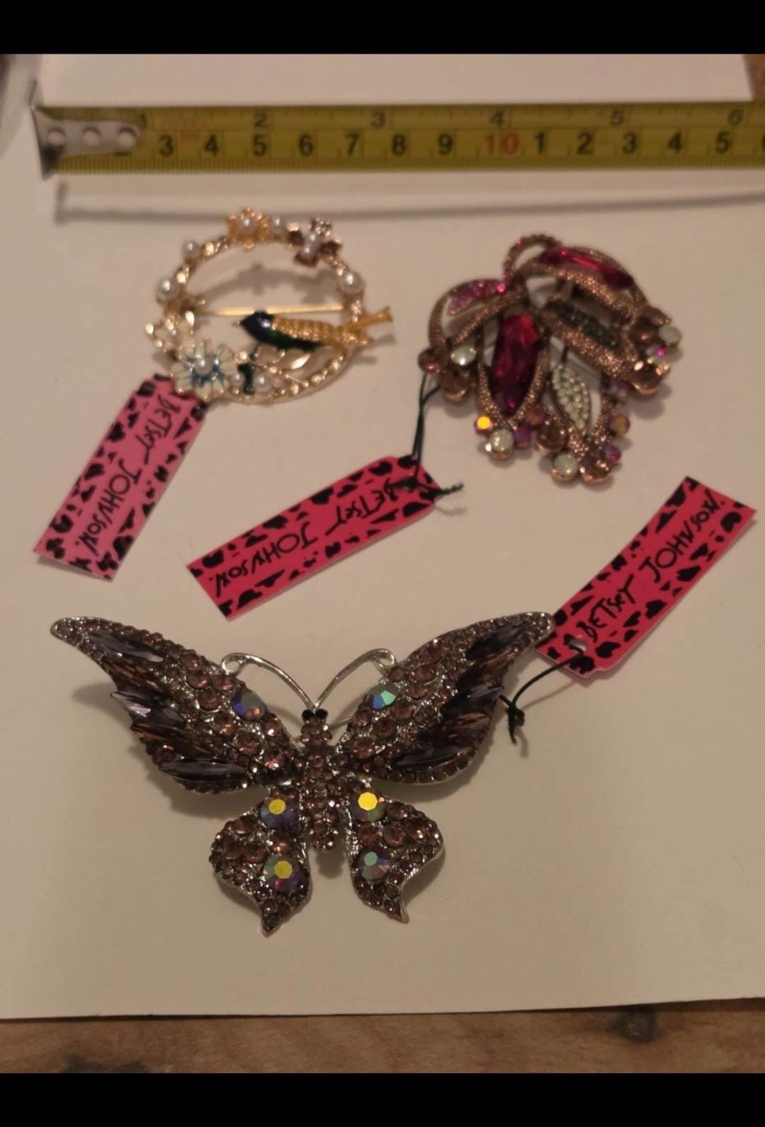 Butterfly Bird Floral Leaf All Occasions Rhinestone Brooch Pin Lot P2-113