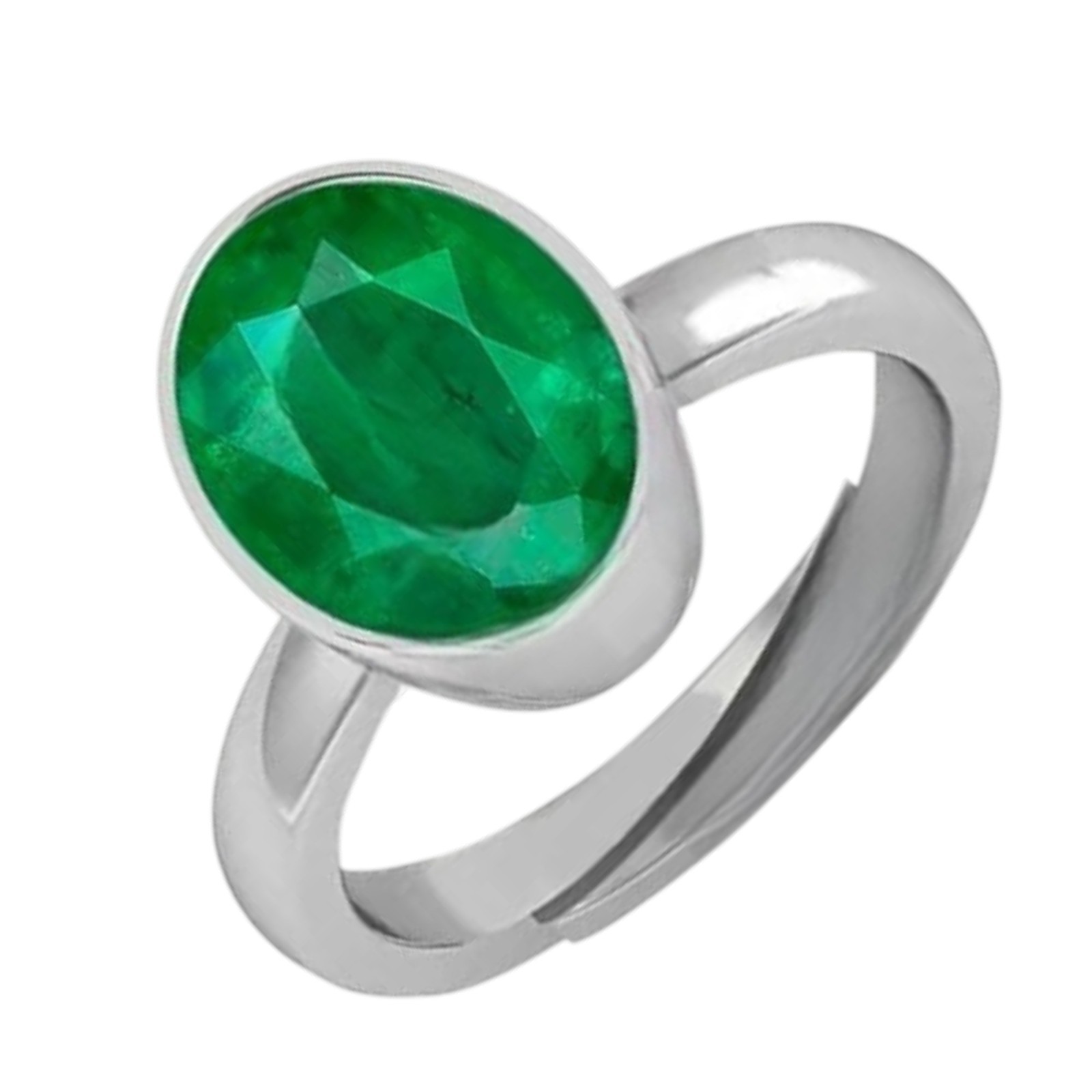Certified 10.40 Ct Emerald Ring Natural Silver Plated Gemstone Men Women Gift