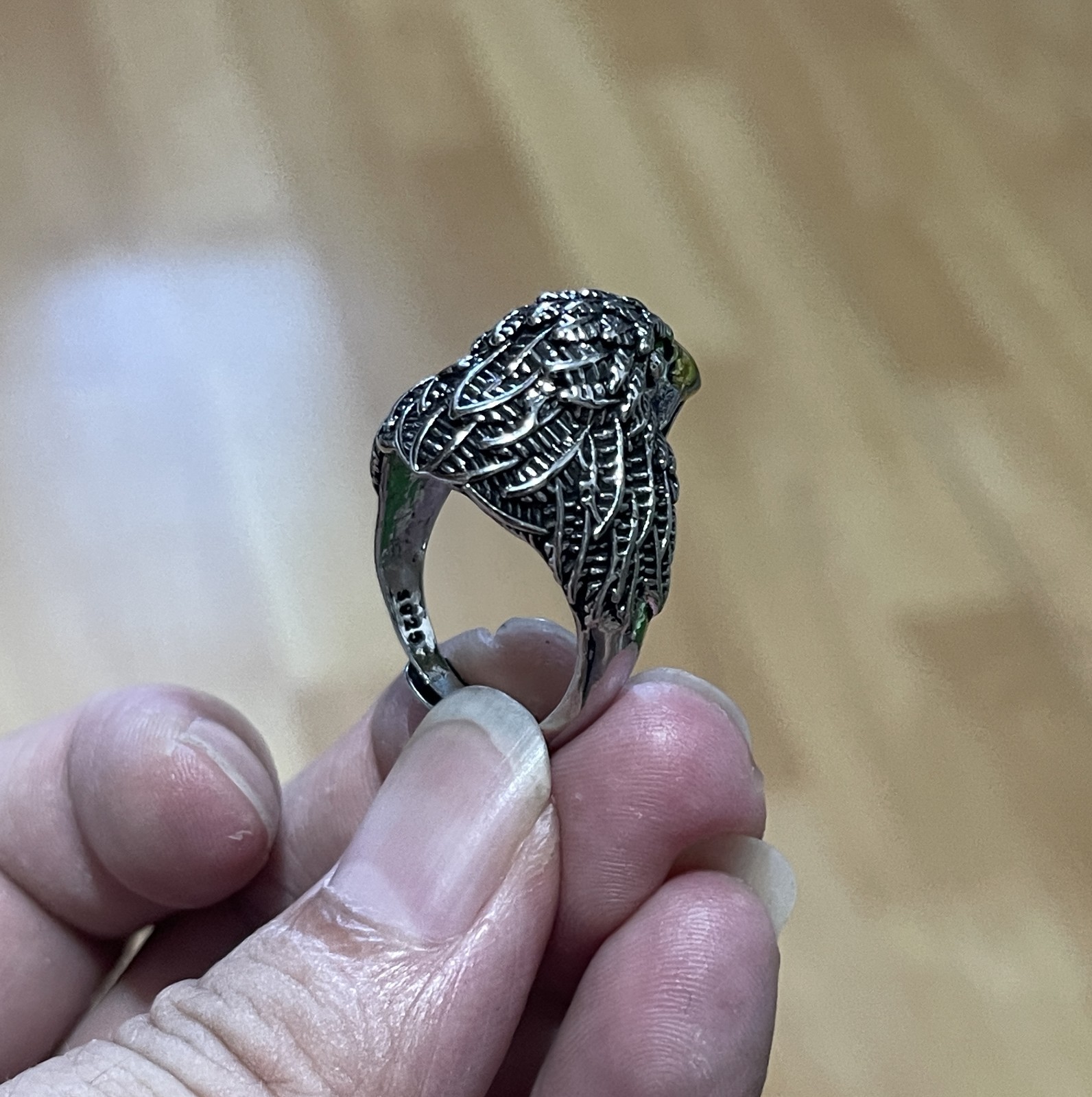 Vintage Eagle Head Adjustable Ring, 925 Silver Jewelry Gift for Men & Women