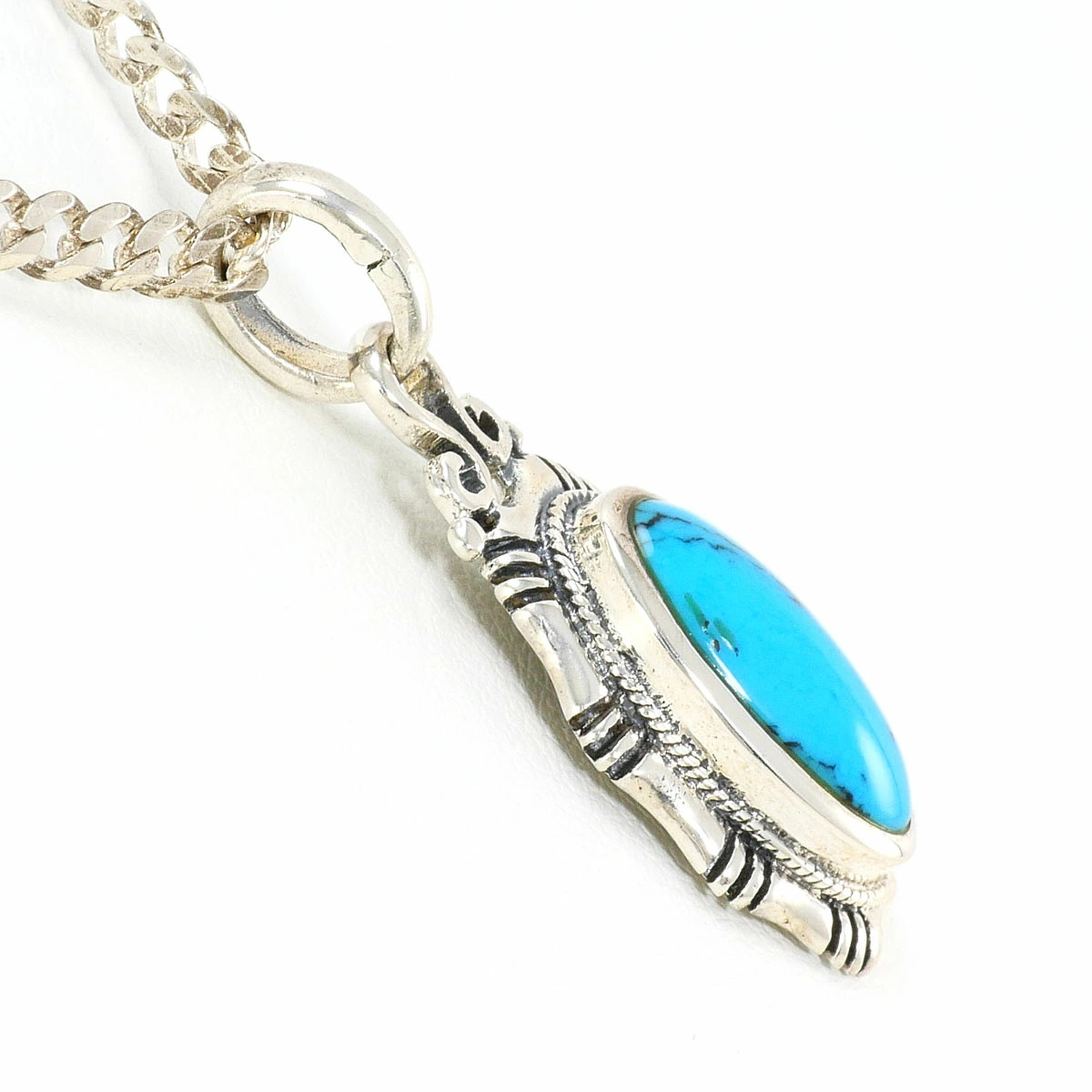 Silver 925 Necklace Turquoise Approx. 55cm Total Weight Approx. 10.0g Jewelry