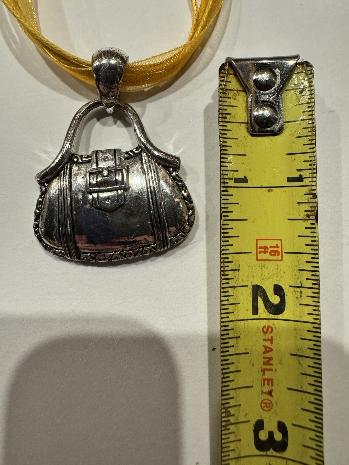 3 Pc Ribbon Cord Pendant Necklace Lot Heart Purse Rhinestone Statement Jewelry
