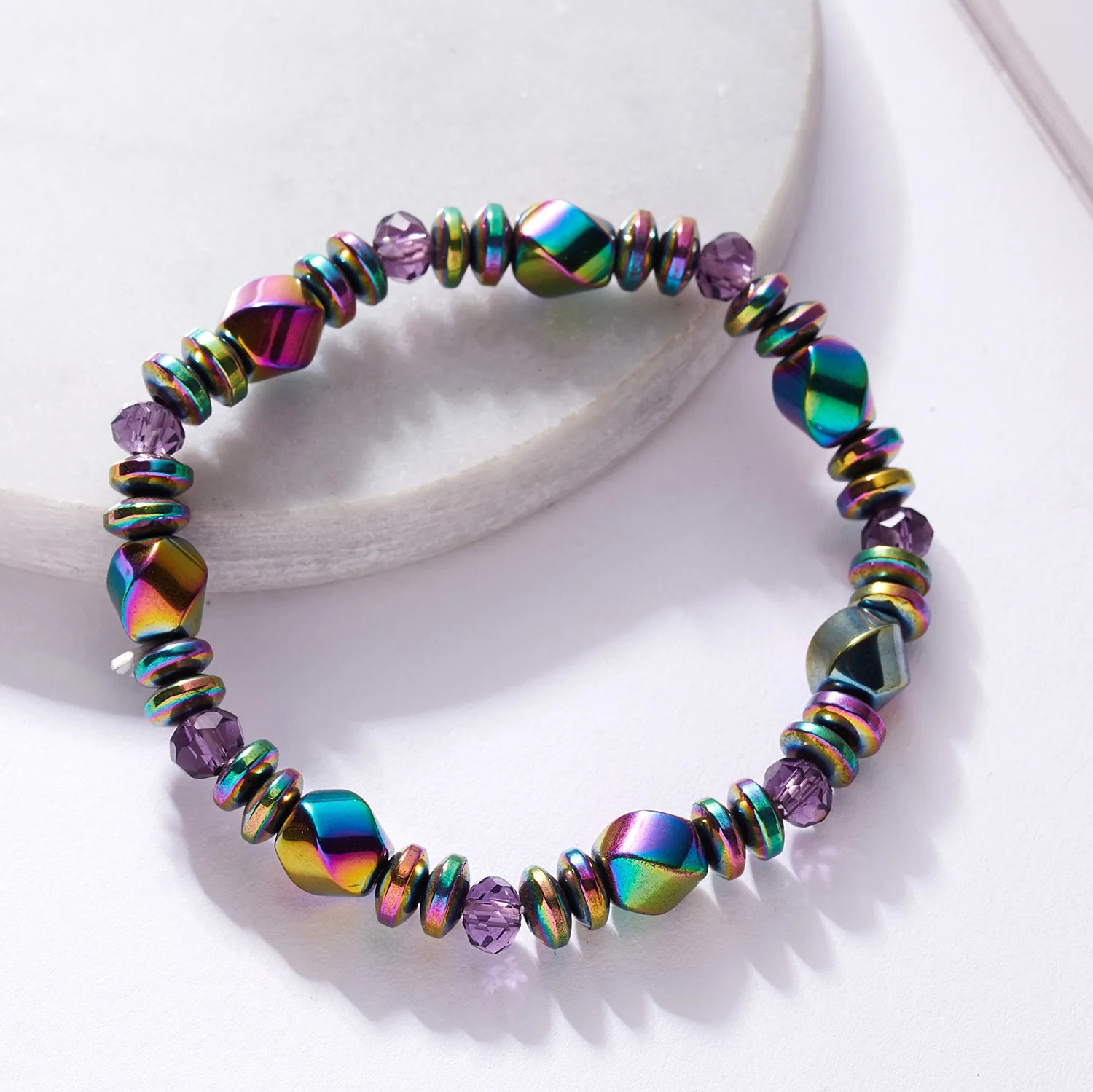 Colored Magnetic Energy Natural Stone Bracelet Men Health Care Therapy Slimming