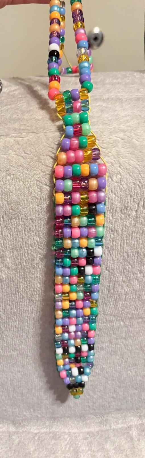hand beaded tie necklace