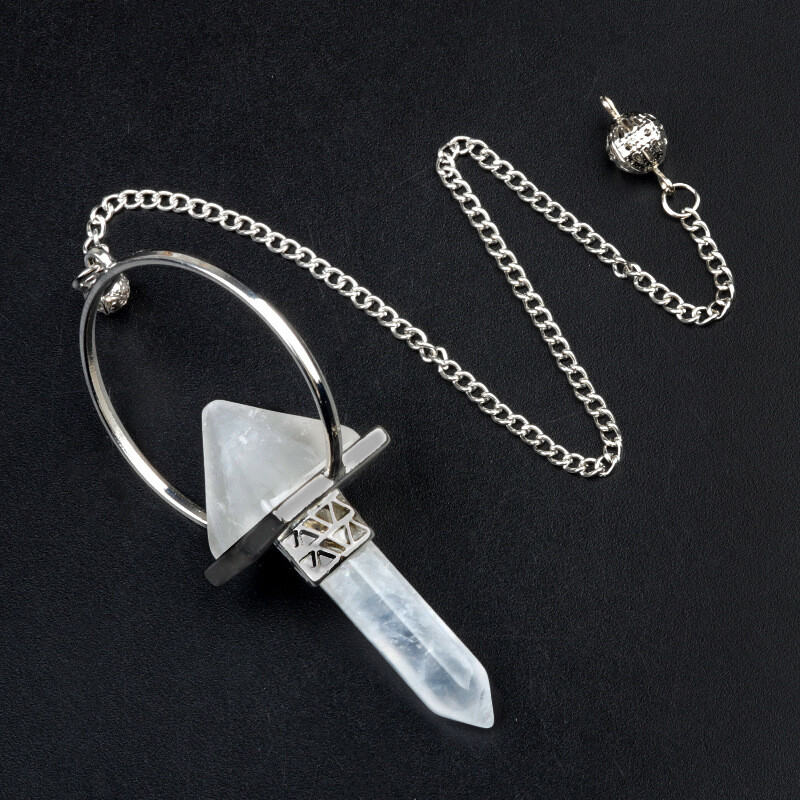 10pcs Wholesale Natural Mixed Stone Pyramid of Hexagonal Column Pendant Bead