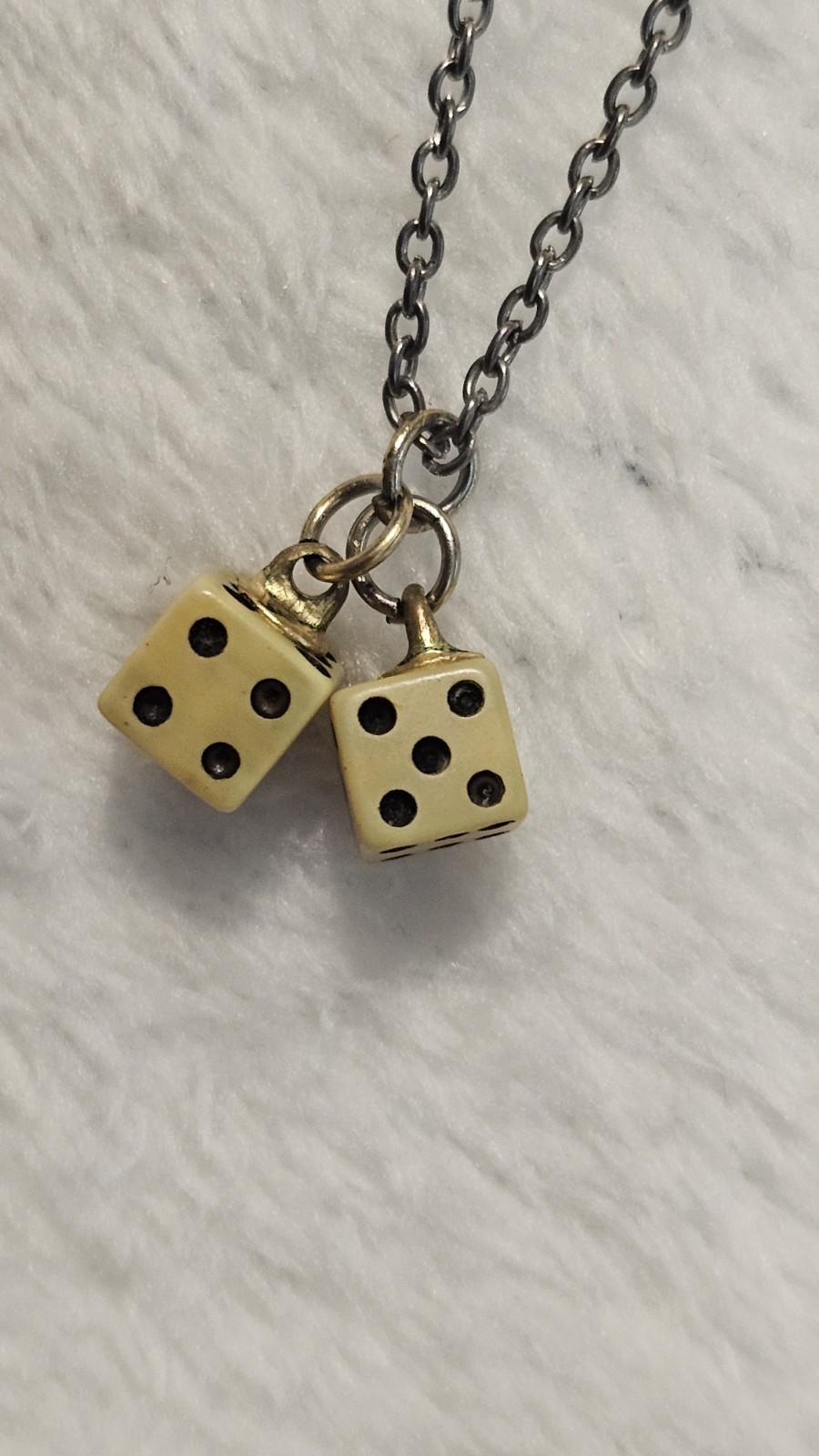 Dainty Charm Necklace Lot Dice Pear Minimalist Gold Silver 3pc