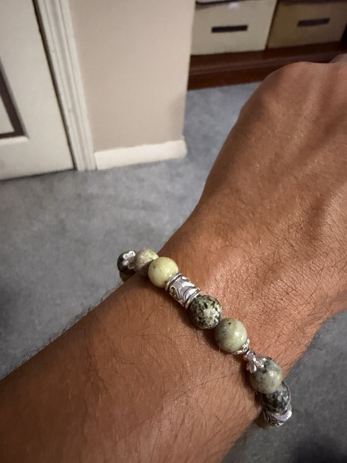 Serpentine Crystal Bead Bracelet