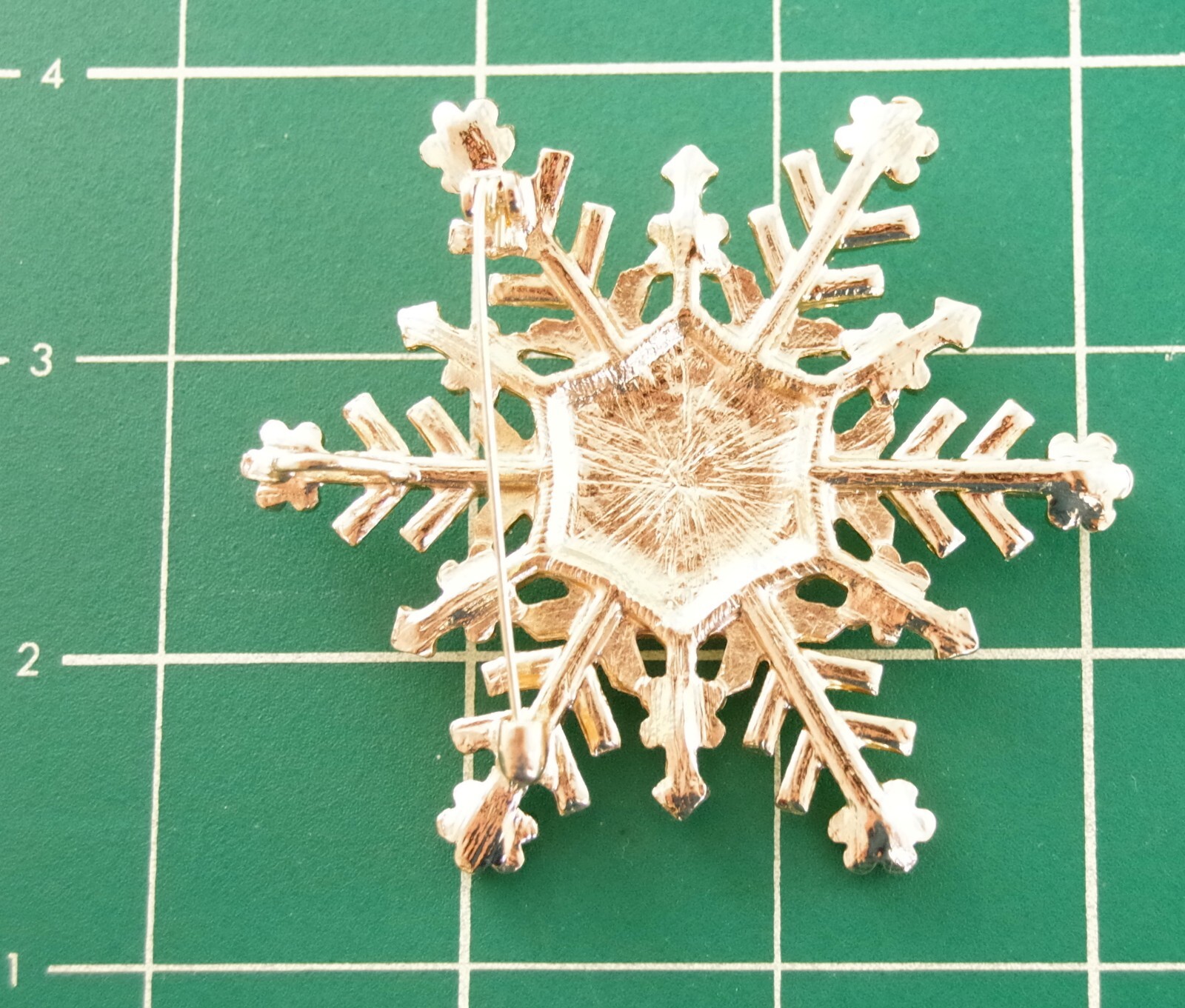 3″ NWOT UNSIGNED VTG INSPIRED MOON FACE AB RHINESTONE SNOWFLAKE PENDANT BROOCH