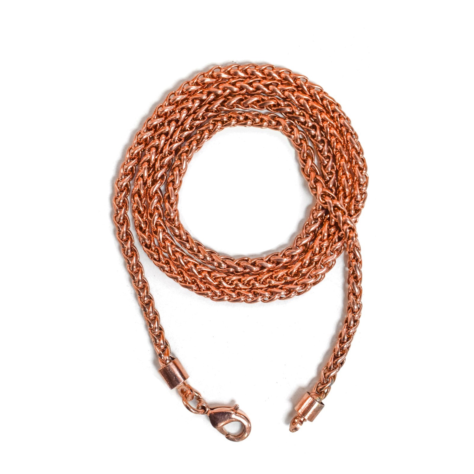 Heavy Solid Copper Twisted Rope Chain Necklace – Long Statement Jewelry Gift for
