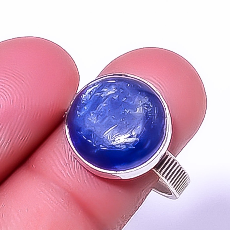 Kyanite – Nepal Handmade 925 Sterling Silver Jewelry Ring s.9 R1982-4
