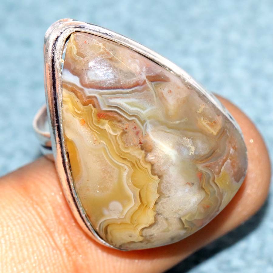 925 Silver Plated Mexican Laguna Lace Ring US 5 Christmas Gift Fashion Sale GW