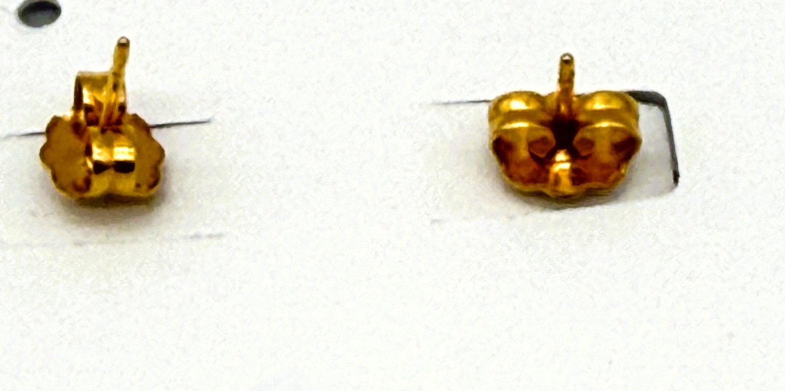 Gold Tone Crescent Moon Face Earrings