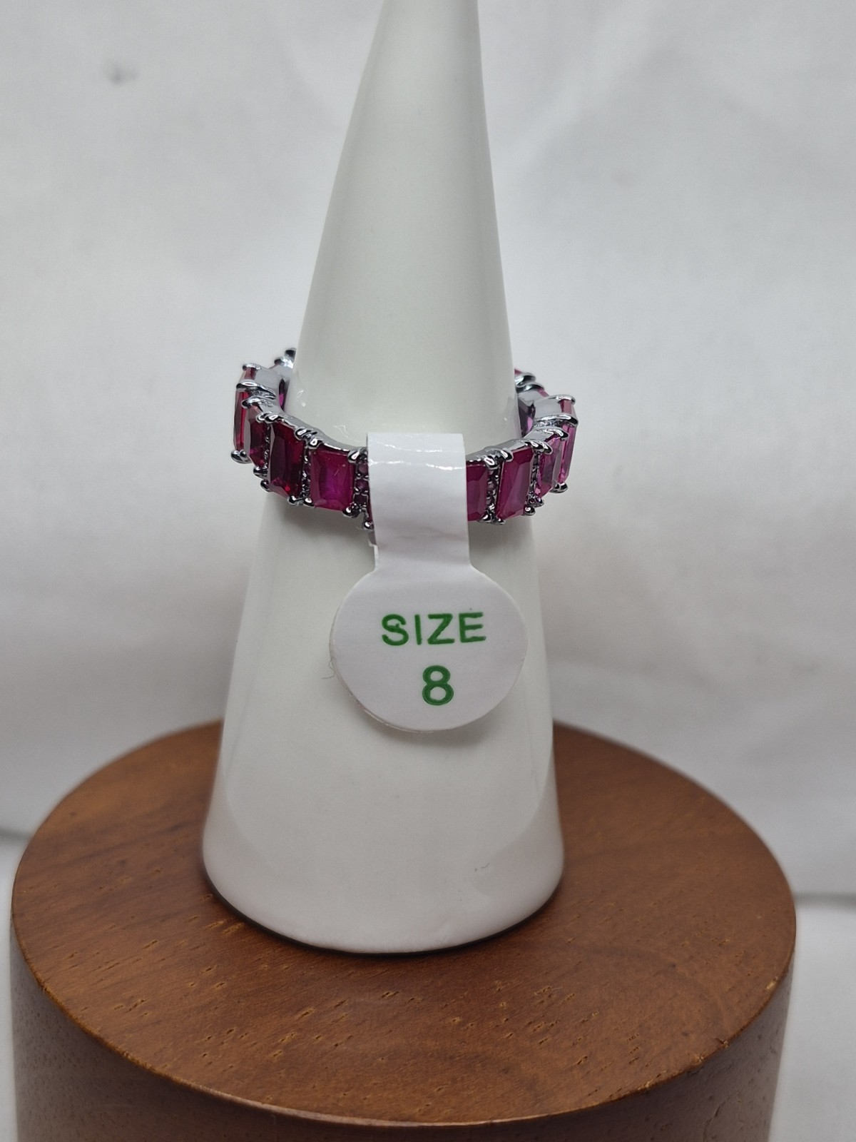 Bomb Party Ring Size 8 “Chic N Shimmer” Ruby Corundum On Hematite Plating