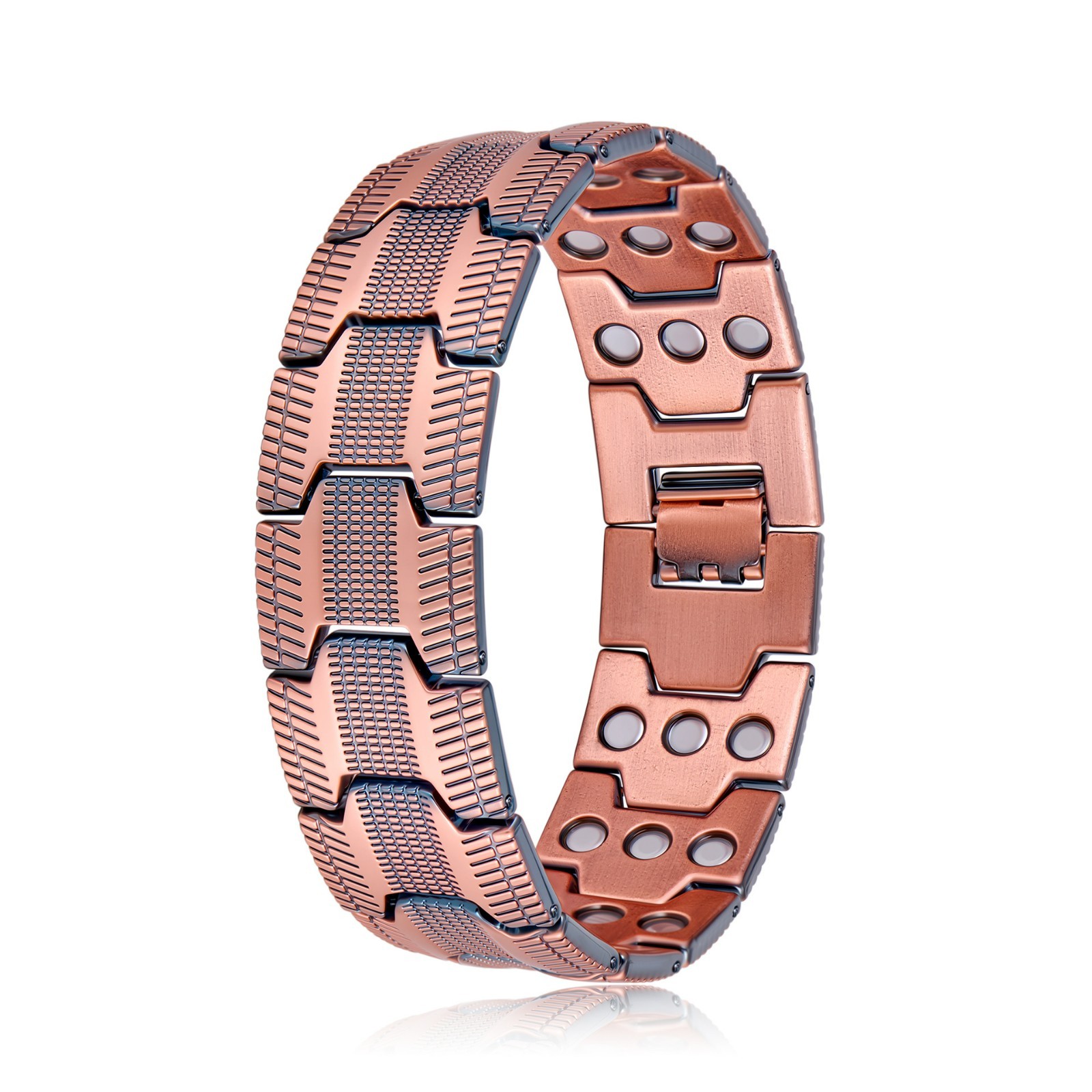 8″ Men Copper Wide 3X Strong Magnetic Bracelet 99.9% Copper Bracelet Gift
