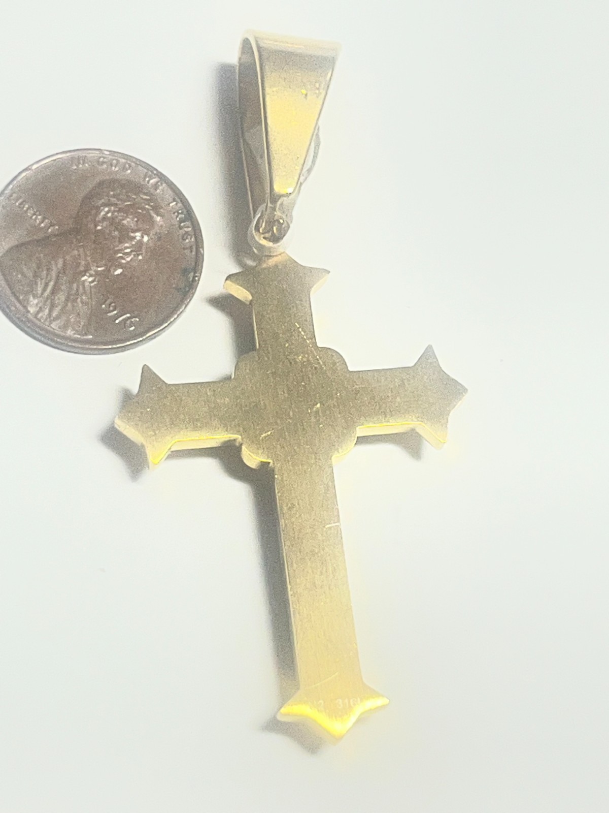 stainless steel cross pendant,gold/black color,45mm x 30
