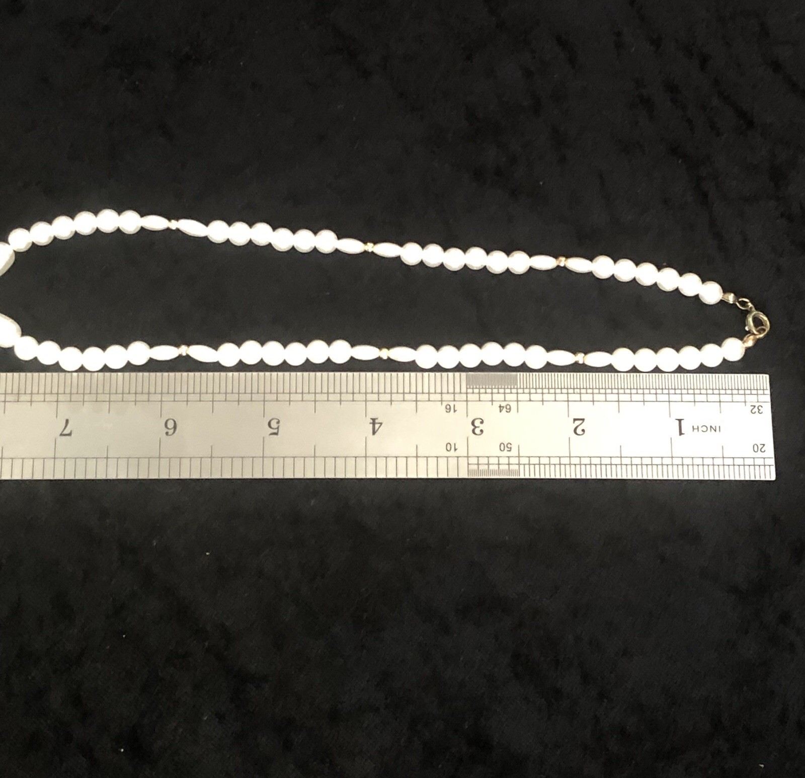 A Good Quality Faux Pearl Choker Collar 16” Necklace GP Spacers