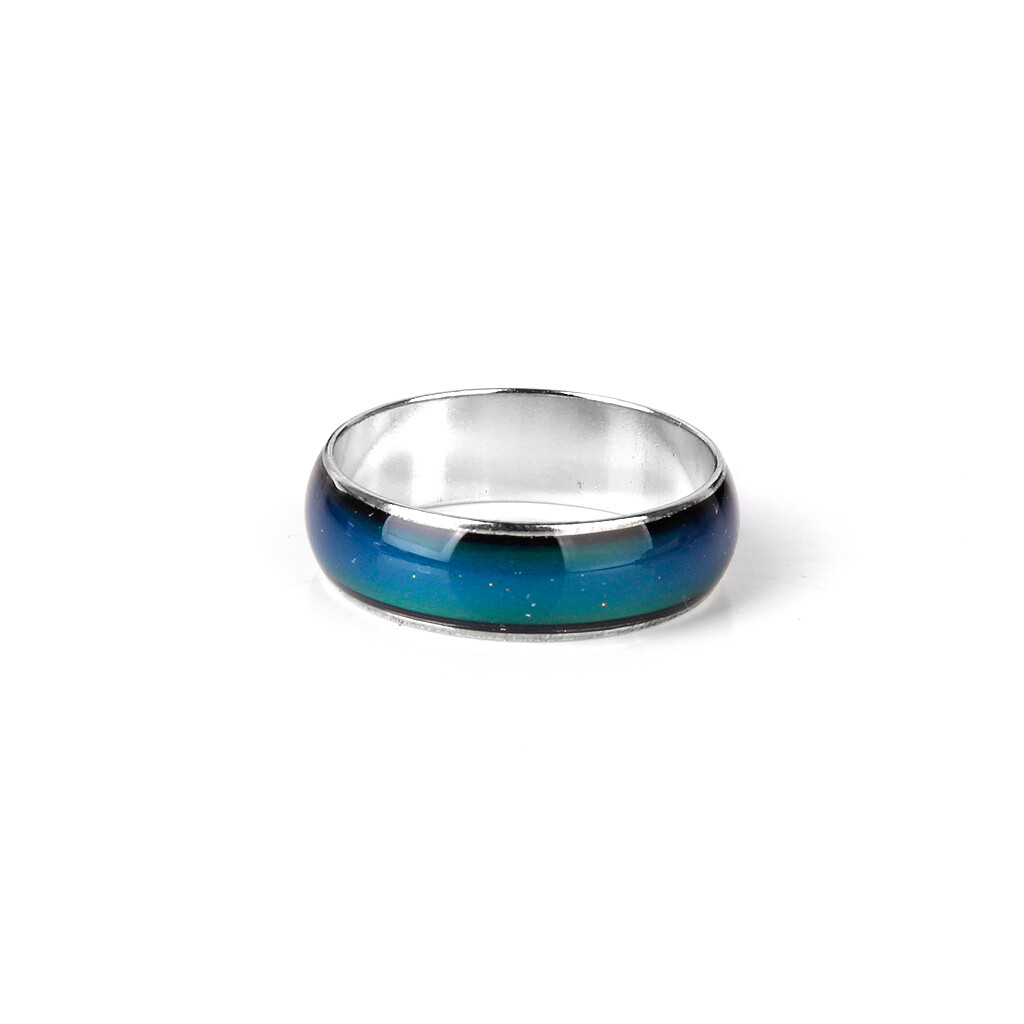Stainless Steel Temperature Color Changing Wedding Band Mood Ring Gift Unisex