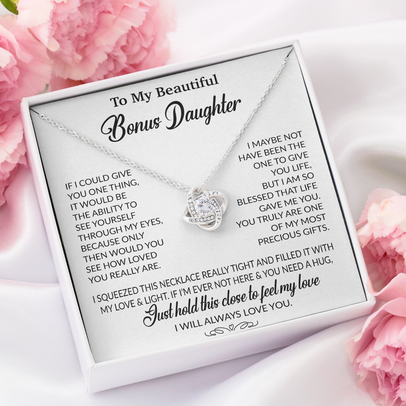 To My Bonus Daughter Necklace, Gift for Bonus Daughter, Step Daughter Birthday