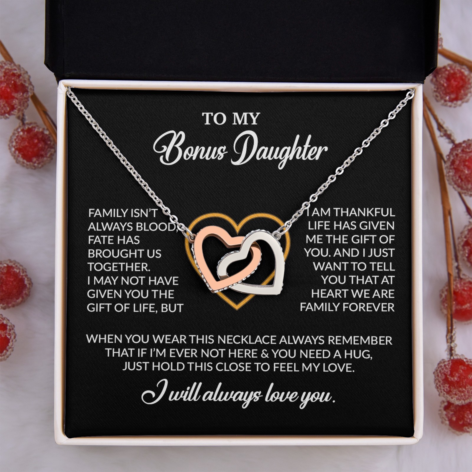 To My Bonus Daughter Necklace, Gift for Bonus Daughter, Step Daughter Birthday