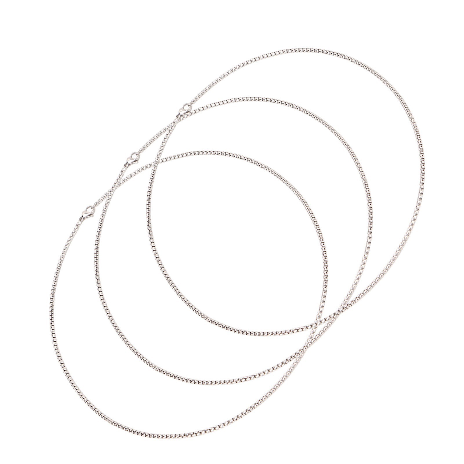3Pcs Titanium Steel Necklace 19.7in Long 0.1in Thick Stylish Design High Polish