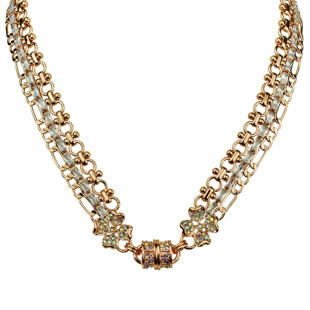 Kirks Folly Baguette CZ Gala Magnetic Interchangeable Necklace rose-goldtone
