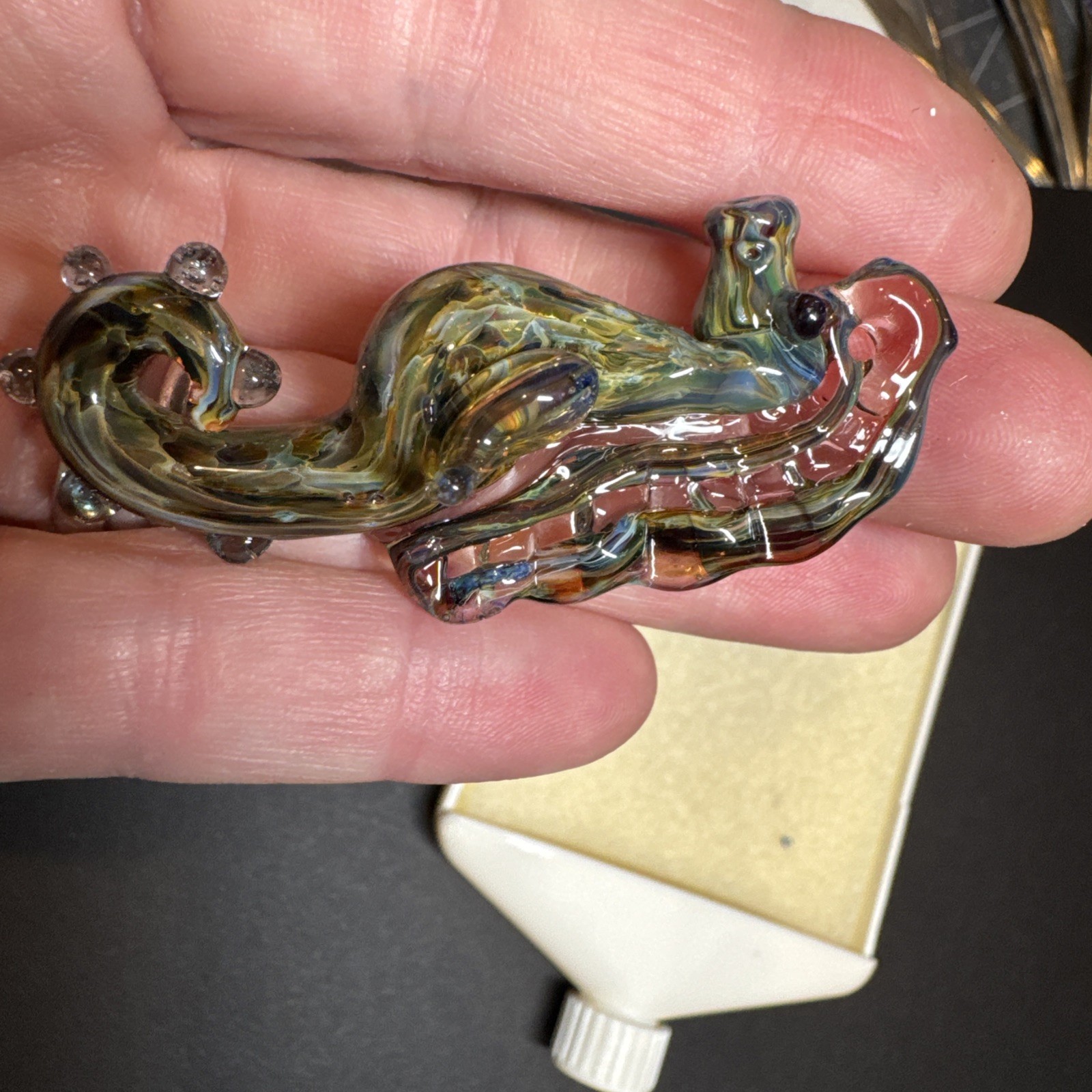 Lampwork Murano Art Glass Sea Horse Pendant, set of 3 brand new. Artisan made