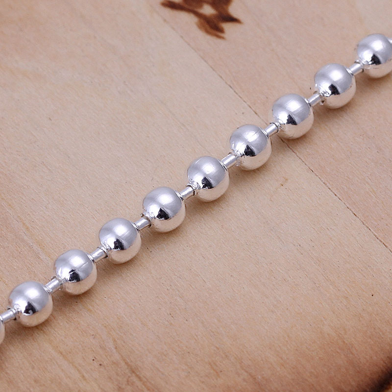 Unisex Women’s 925 Sterling Silver Bracelet Beads Size 8.5 Inches 4MM Toggle L6