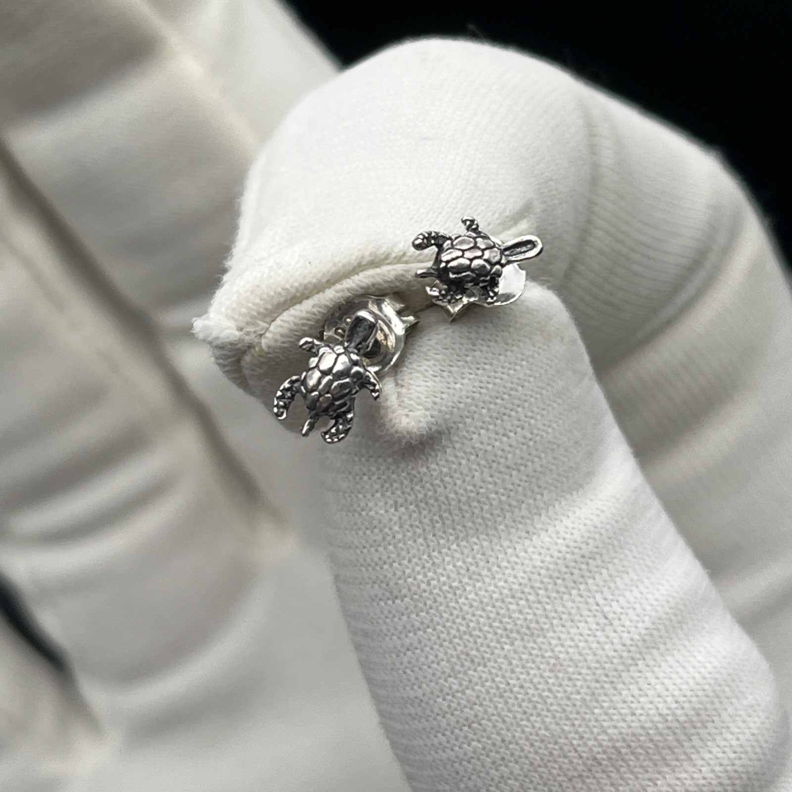 Tiny 925 Sterling Silver Turtle Stud Earrings, Small Studs, Stylish Gift For Her