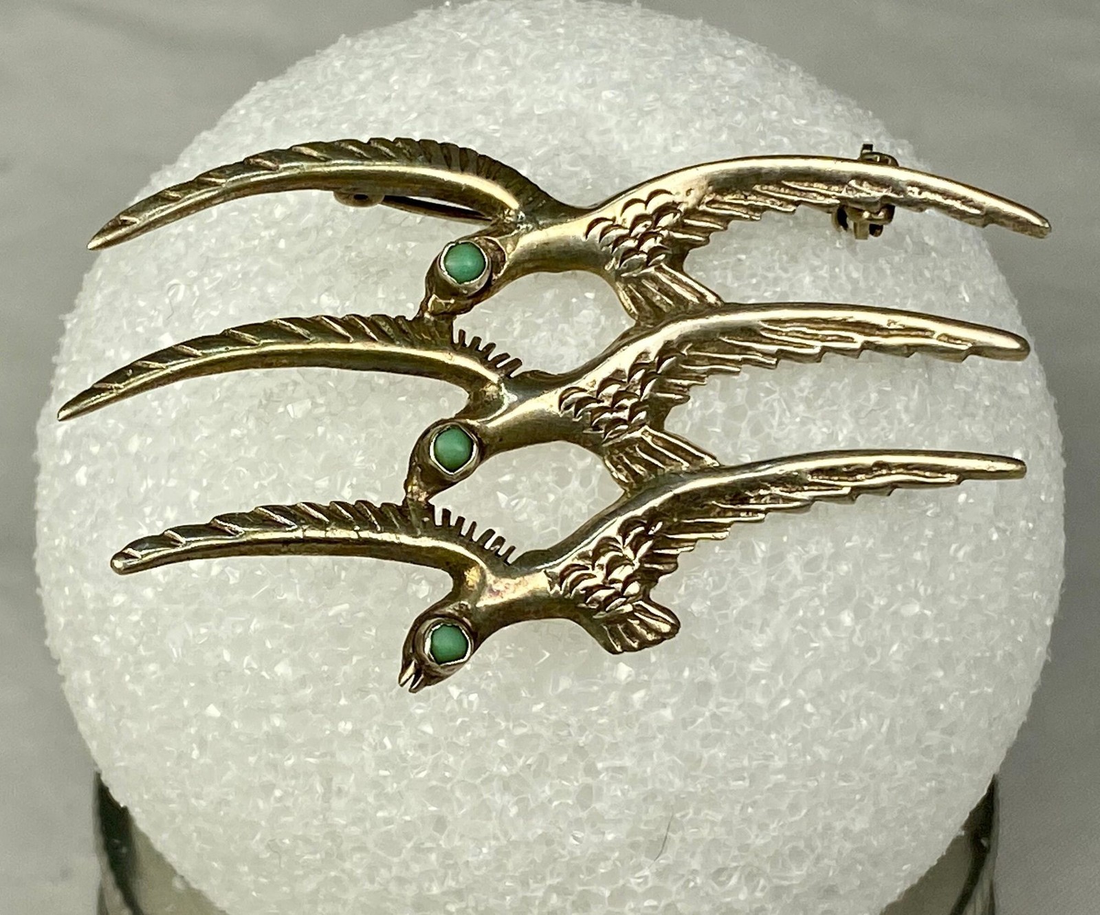 Vintage ABM 865 Silver Mexico 3 Birds in Flight Brooch