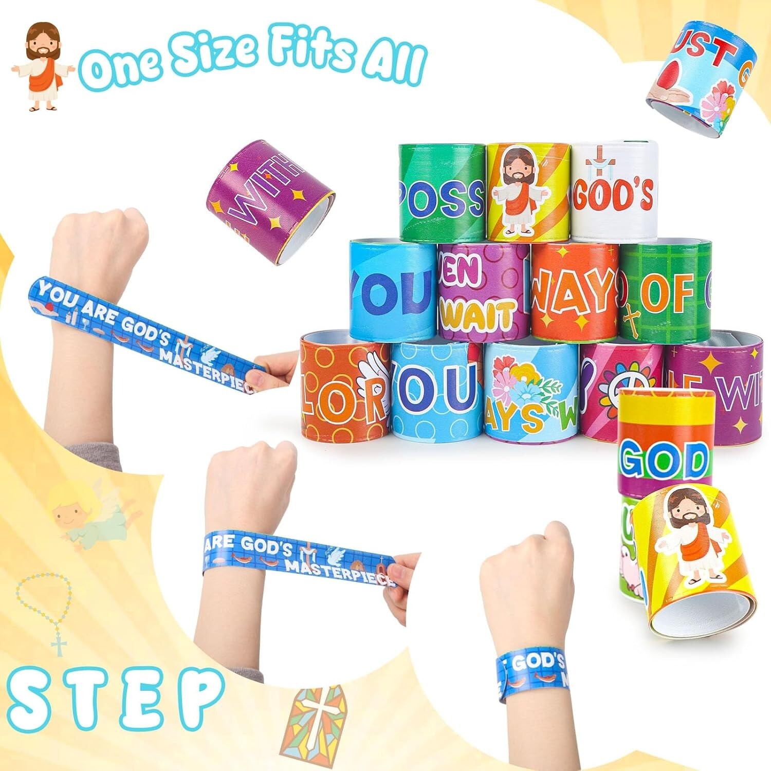 Inspirational Snap Bracelets for All – 48PCS Bible Verses for Events and Gifting