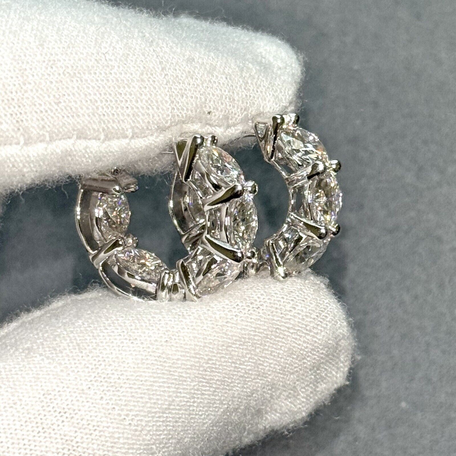 8.00 CTW Jumbo VVS1 Moissanite Hoop Earrings Huggies 20mm – 925 Silver