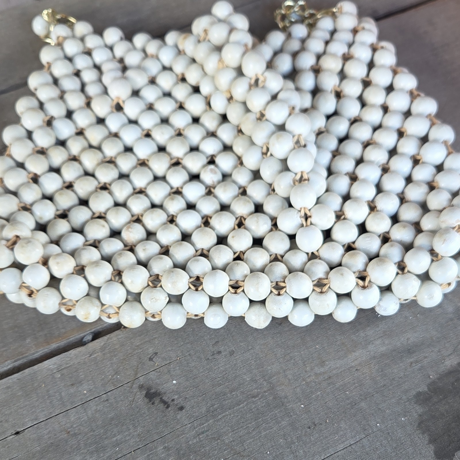 Vintage White Beeded Purse